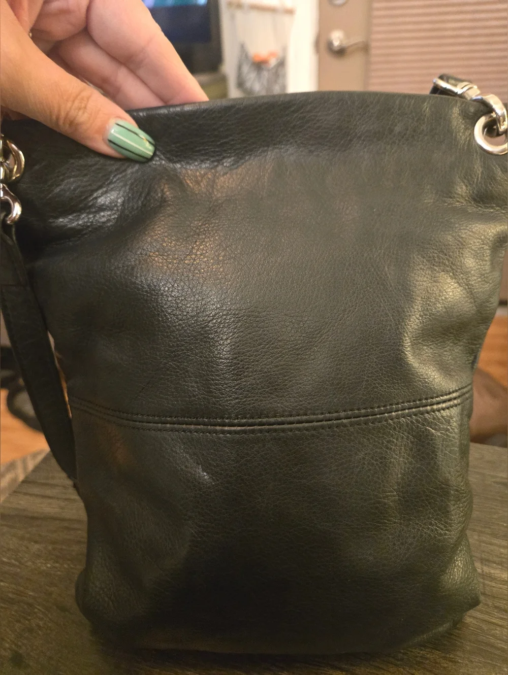 Margot Black Leather Crossbody Bag